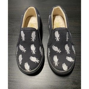 NEW AKID DreamWorks Good Luck Trolls Collection slip-on boy black sneakers Sz 9